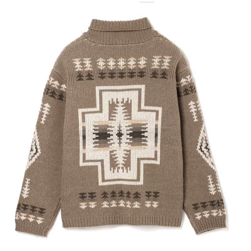 BARNEYS NEW YORK ＜ペンドルトン＞コラボレーション ジップアップニットカーディガン BROWN