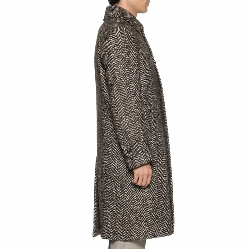 NORMEET NORMEET＜ノーミート＞ バーニーズ　ニューヨーク限定ヘリンボーン柄バルカラーコート BROWN