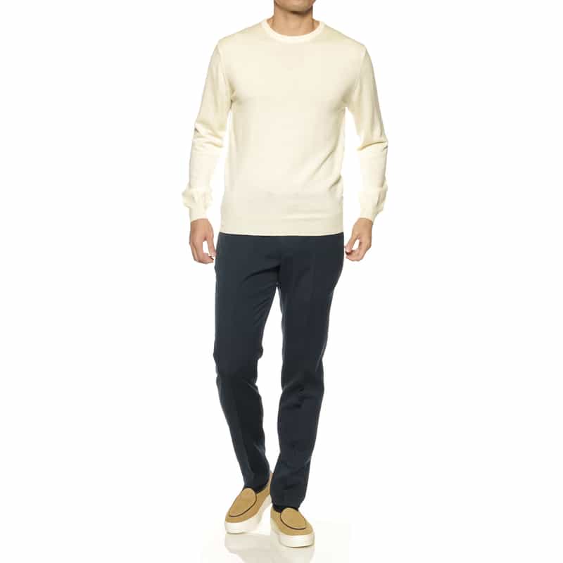 LUCA INNOCENTI LUCA INNOCENTI＜ルカ　イノチェンティ＞ バーニーズ　ニューヨーク限定クルーネックニットプルオーバー WHITE