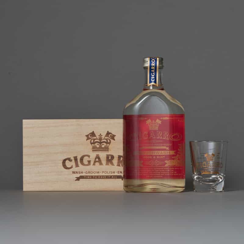 CIGARRO CIGARRO ＜シガーロ＞ マウスウォッシュ ローズ＆ミント 200mL　（ショットグラス・木箱付） NONE(0000)
