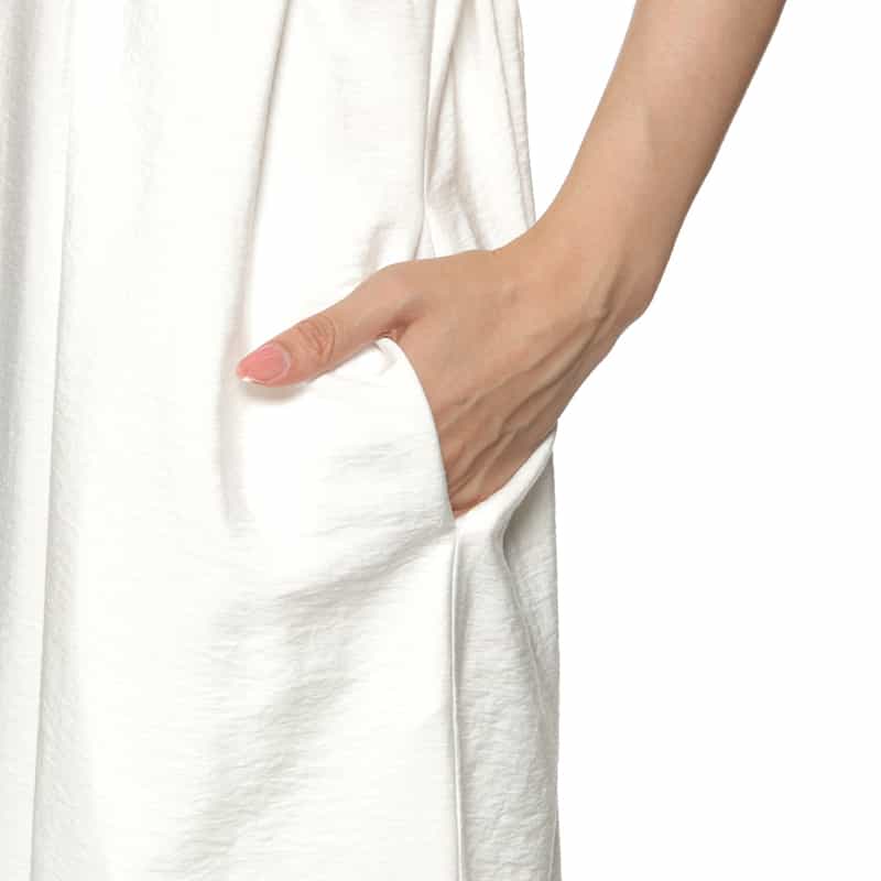 BARNEYS NEW YORK ウォッシャブル サイドギャザーシャツドレス（インナードレス付き） WHITE