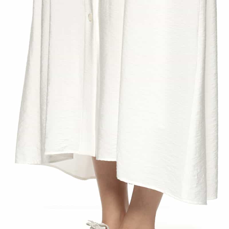 BARNEYS NEW YORK ウォッシャブル サイドギャザーシャツドレス（インナードレス付き） WHITE