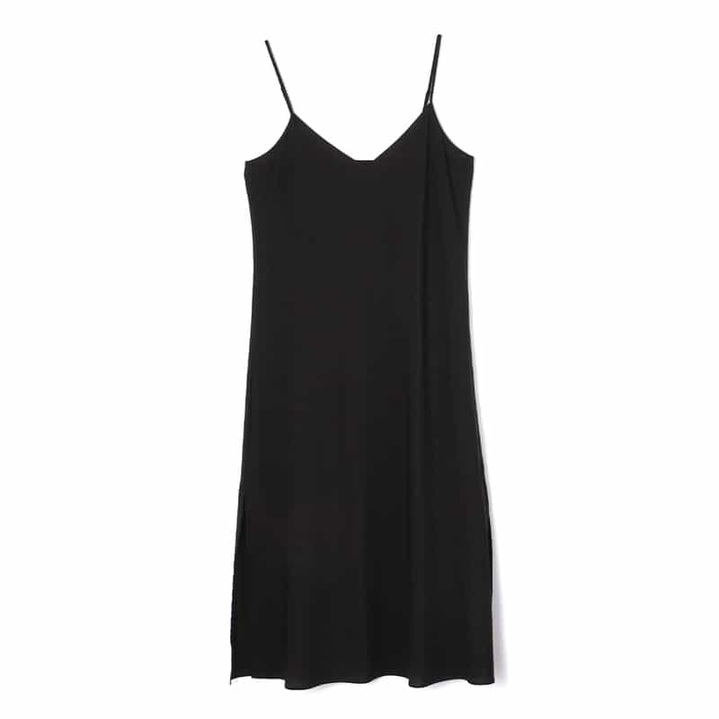 BARNEYS NEW YORK ウォッシャブル サイドギャザーシャツドレス（インナードレス付き） DARK GRAY