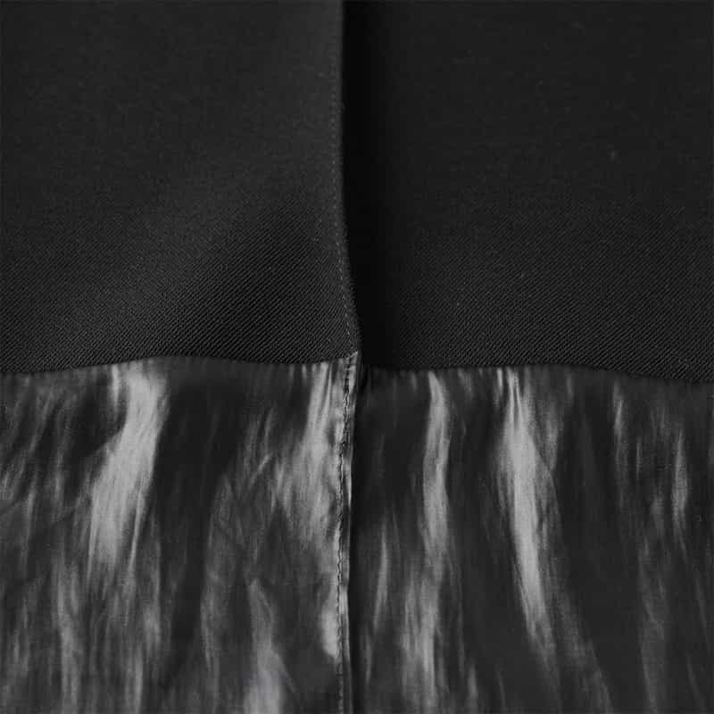 BARNEYS NEW YORK ウォッシャブル 異素材コンビネーション ドローストリングパンツ BLACK