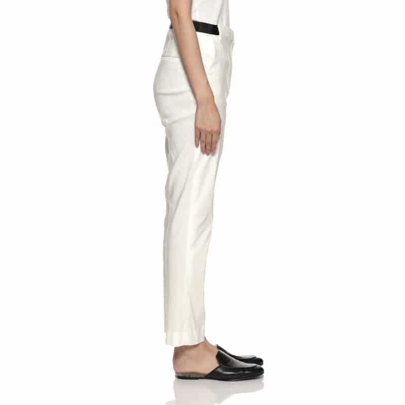 BARNEYS NEW YORK ウォッシャブル バックウエストゴムパンツ WHITE