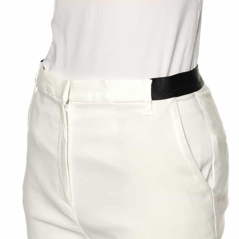 BARNEYS NEW YORK ウォッシャブル バックウエストゴムパンツ WHITE