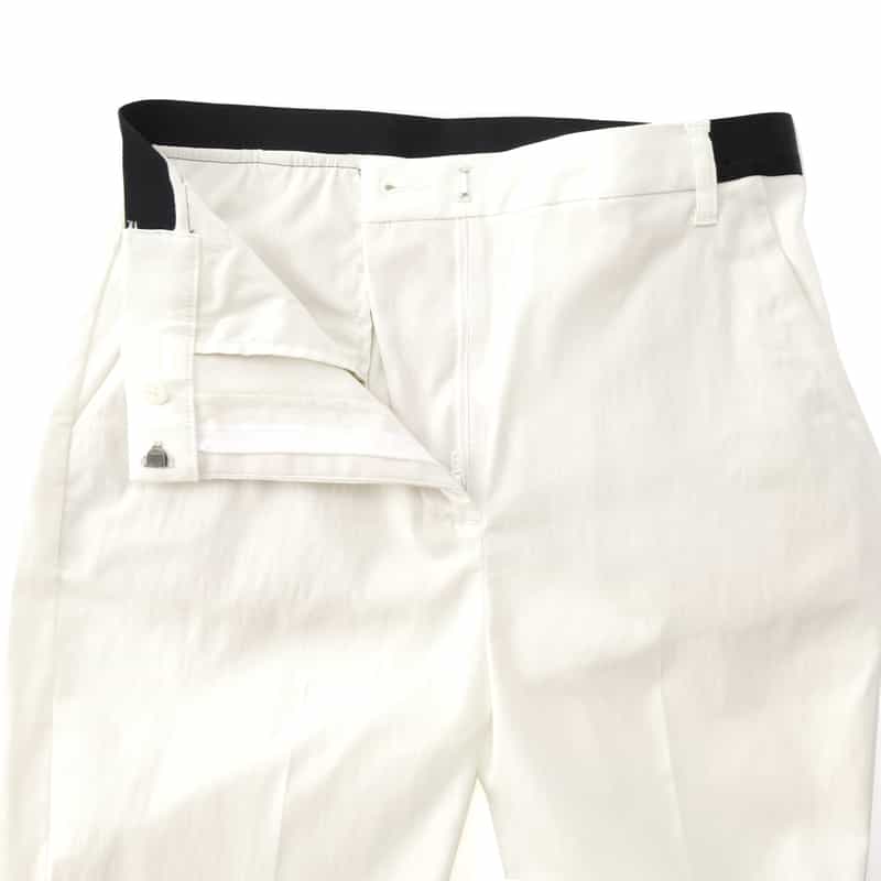 BARNEYS NEW YORK ウォッシャブル バックウエストゴムパンツ WHITE