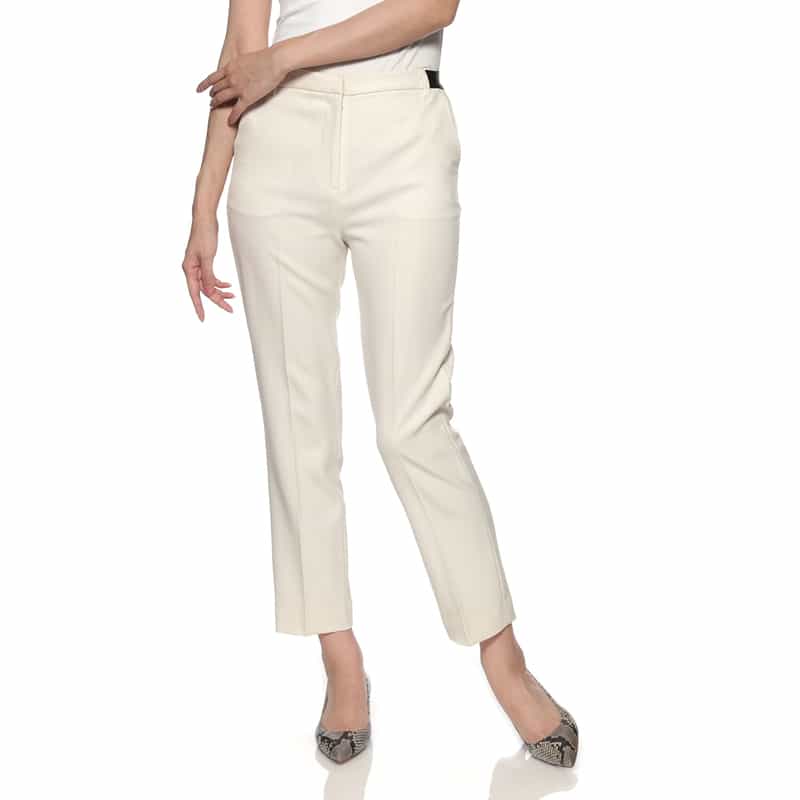 BARNEYS NEW YORK ウォッシャブル ウールライク バックウエストゴムパンツ IVORY