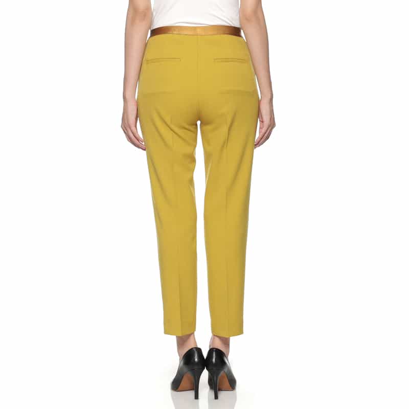 BARNEYS NEW YORK ウォッシャブル ウールライク バックウエストゴムパンツ MUSTARD