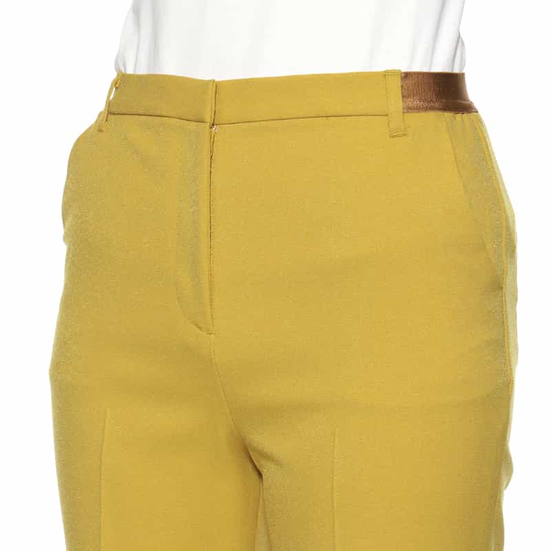 BARNEYS NEW YORK ウォッシャブル ウールライク バックウエストゴムパンツ MUSTARD