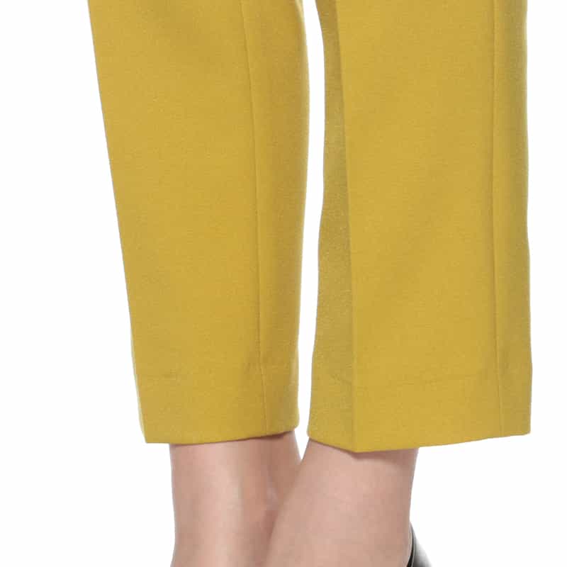 BARNEYS NEW YORK ウォッシャブル ウールライク バックウエストゴムパンツ MUSTARD