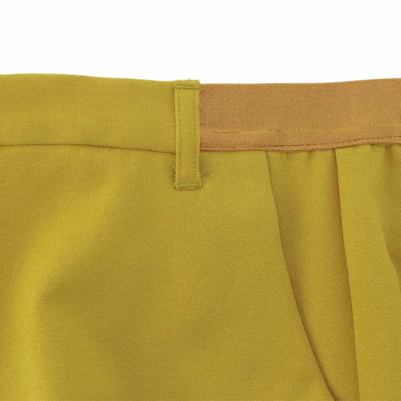 BARNEYS NEW YORK ウォッシャブル ウールライク バックウエストゴムパンツ MUSTARD