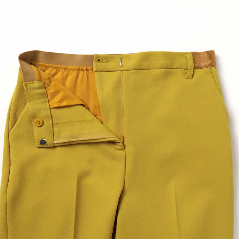 BARNEYS NEW YORK ウォッシャブル ウールライク バックウエストゴムパンツ MUSTARD