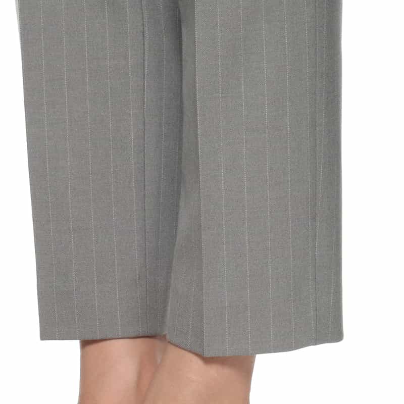 BARNEYS NEW YORK ウォッシャブル ピンストライプ柄 バックウエストゴムパンツ GRAY