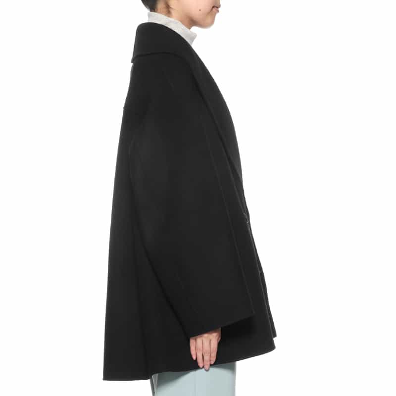 BARNEYS NEW YORK ショールカラー ミディコート BLACK