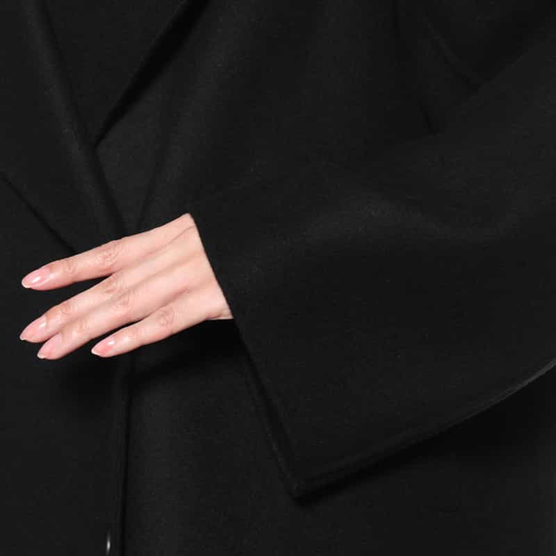 BARNEYS NEW YORK ショールカラー ミディコート BLACK