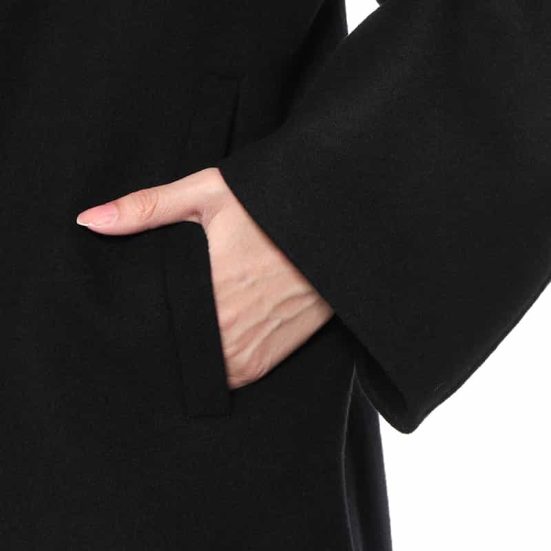 BARNEYS NEW YORK ショールカラー ミディコート BLACK