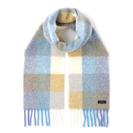 チェック柄フリンジスカーフ