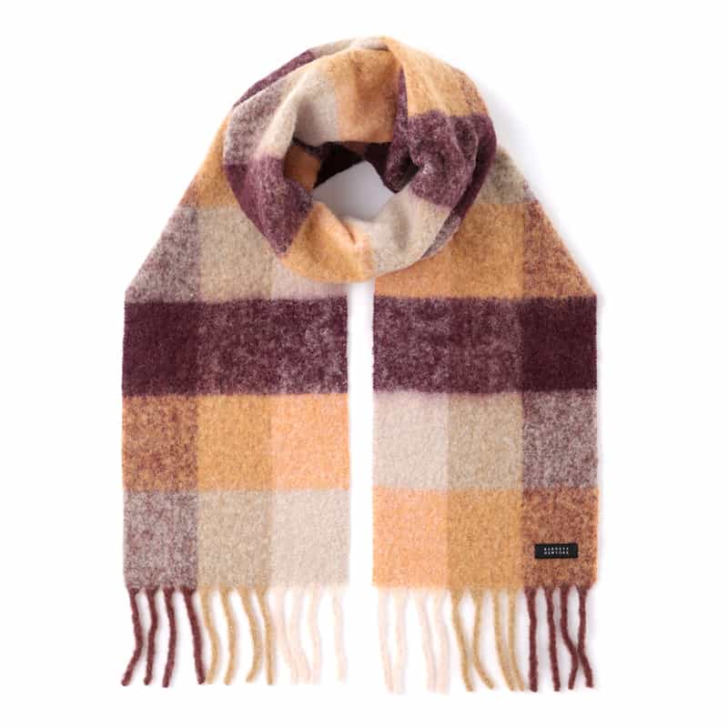 チェック柄フリンジスカーフ