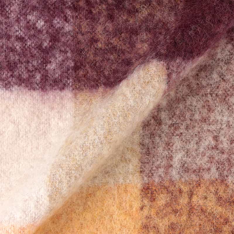 BARNEYS NEW YORK チェック柄フリンジスカーフ ORANGE