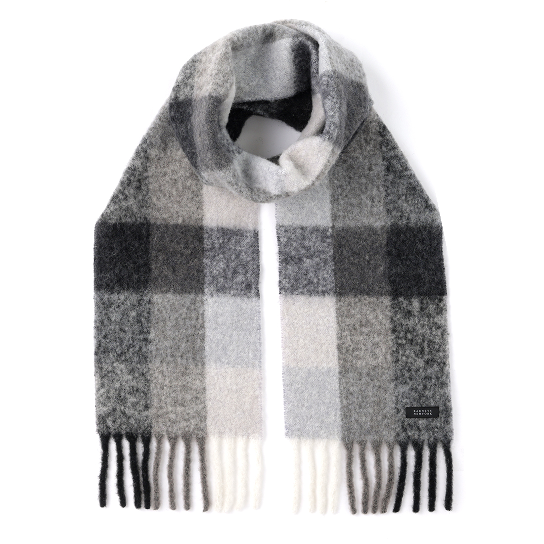 チェック柄フリンジスカーフ