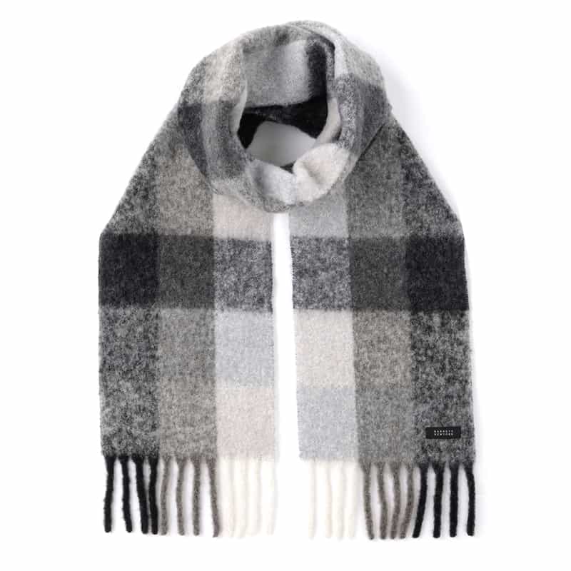 チェック柄フリンジスカーフ