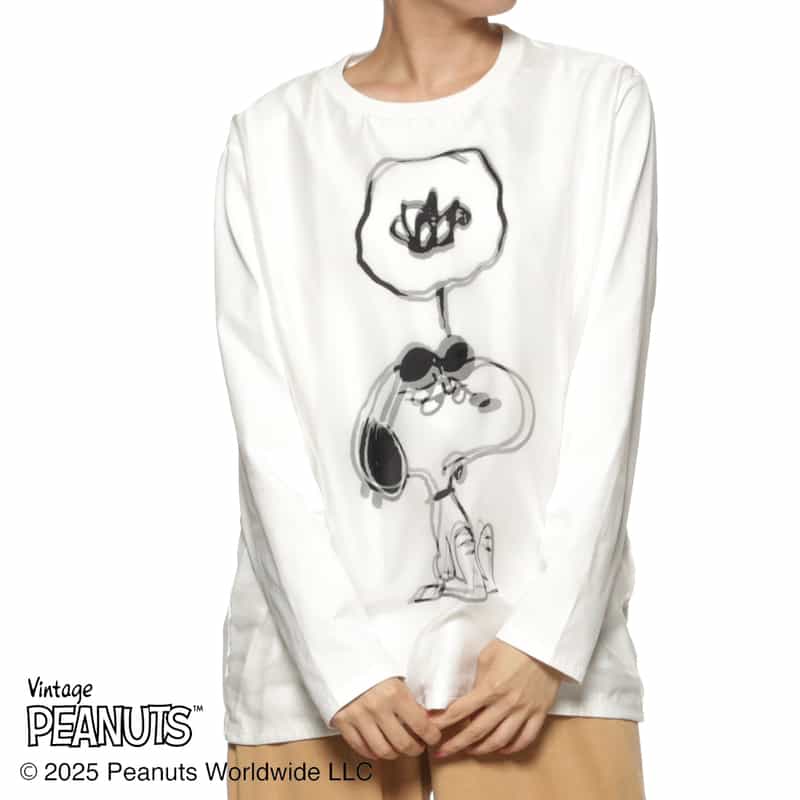 TRIPPY ART TRIPPY ART＜トリッピー アート＞ バーニーズ　ニューヨーク限定プリントロングスリーブTシャツ “SNOOPY“ WHITE
