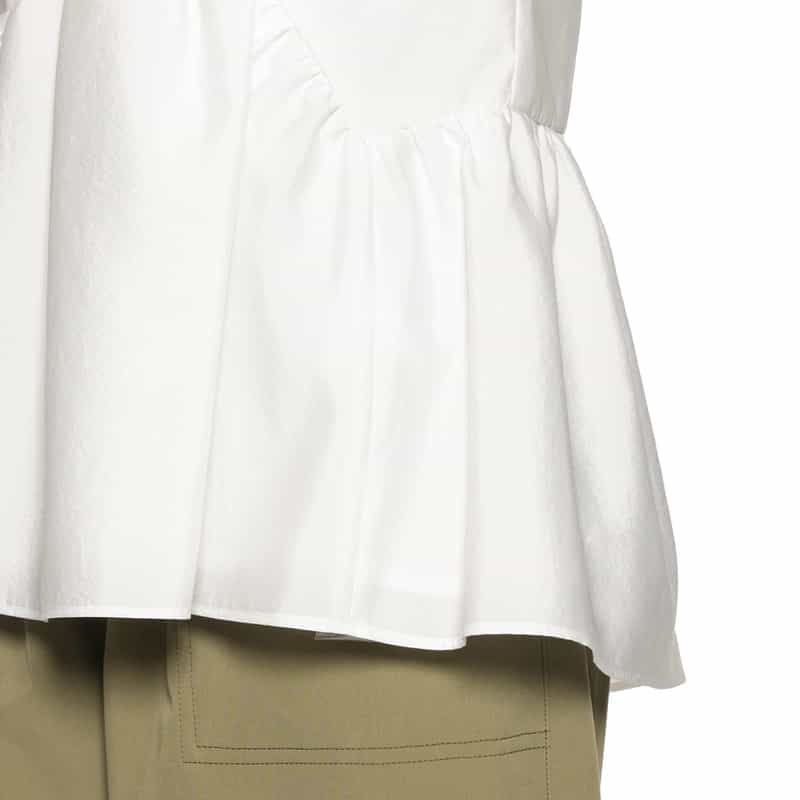 BARNEYS NEW YORK ウォッシャブル ノースリーブブラウス WHITE