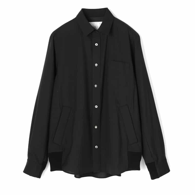 SACAI SACAI＜サカイ＞ ロングスリーブカジュアルシャツ BLACK