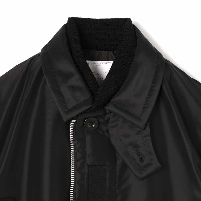 SACAI SACAI＜サカイ＞ ジップアップナイロンコート BLACK