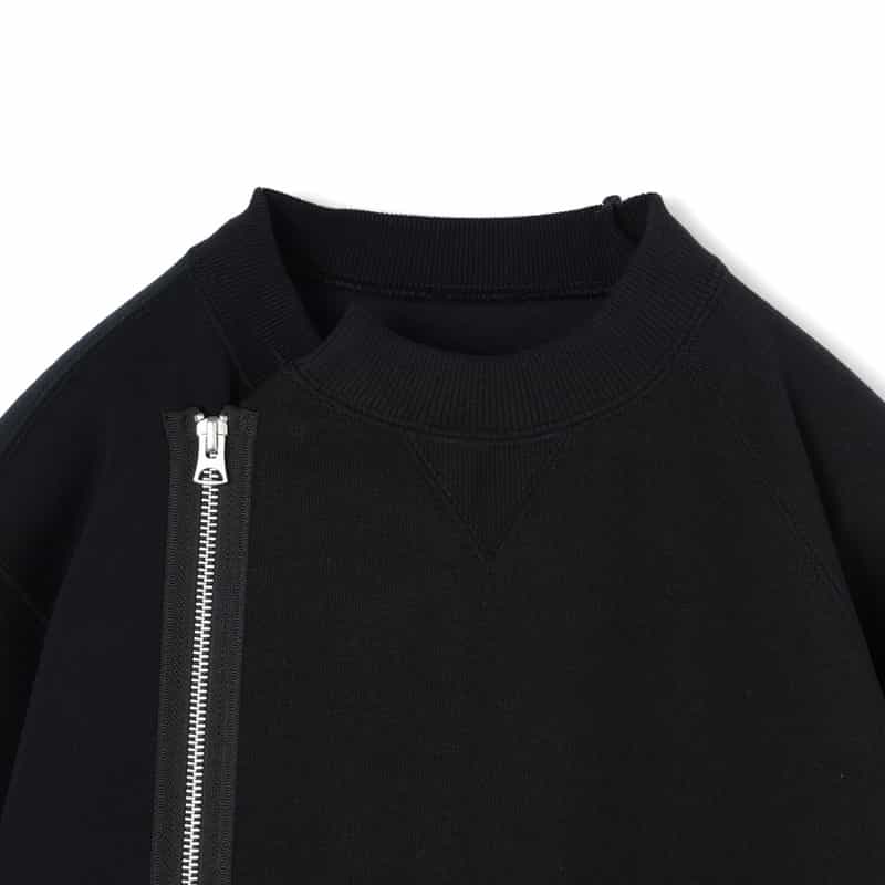 SACAI SACAI＜サカイ＞ ジップアップスウェットプルオーバー BLACK