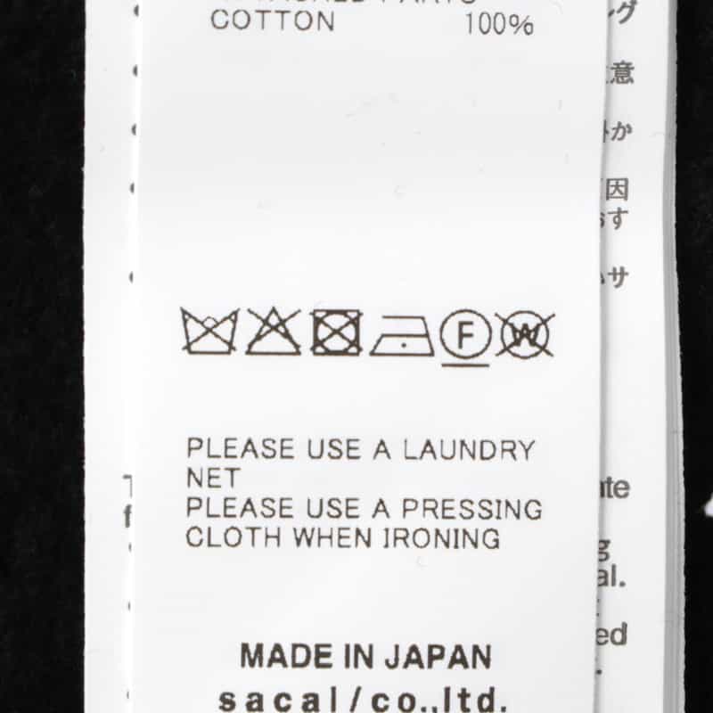 SACAI SACAI＜サカイ＞ ジップアップスウェットプルオーバー BLACK