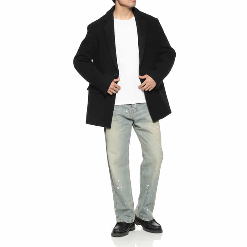 BARNEYS NEW YORK ウールメルトン素材ジャケット BLACK