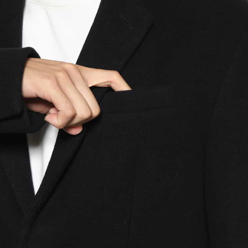 BARNEYS NEW YORK ウールメルトン素材ジャケット BLACK