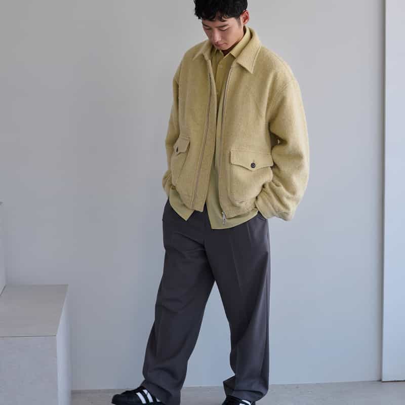 BARNEYS NEW YORK ボア素材ショート丈ブルゾン YELLOW