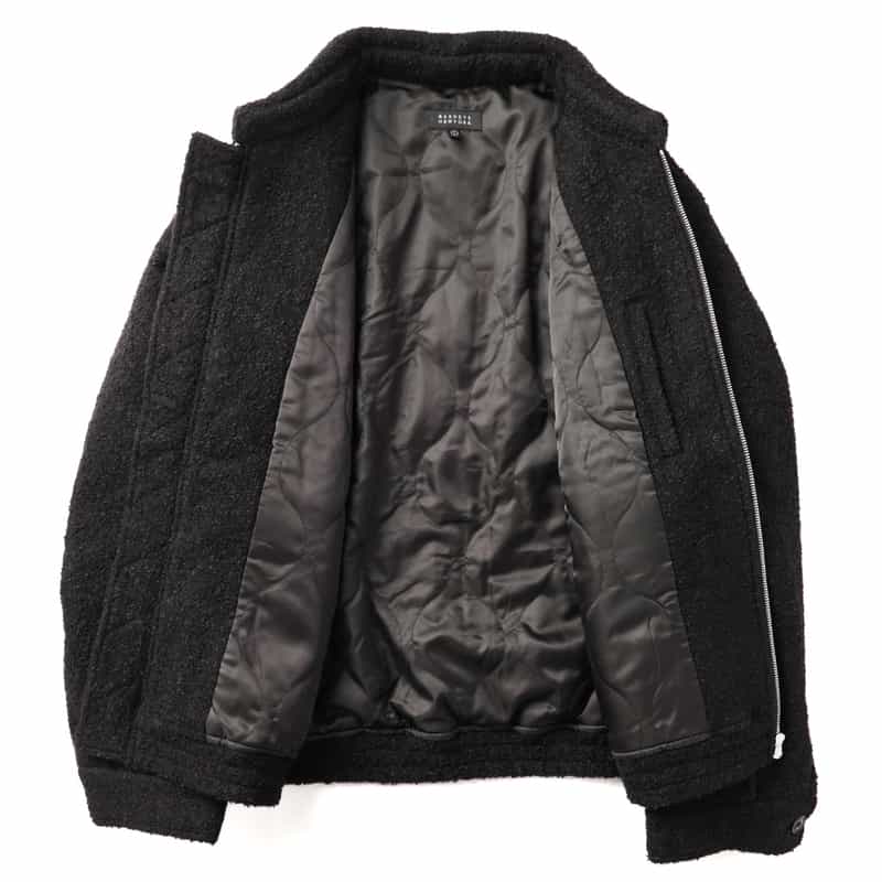 BARNEYS NEW YORK ボア素材ショート丈ブルゾン BLACK
