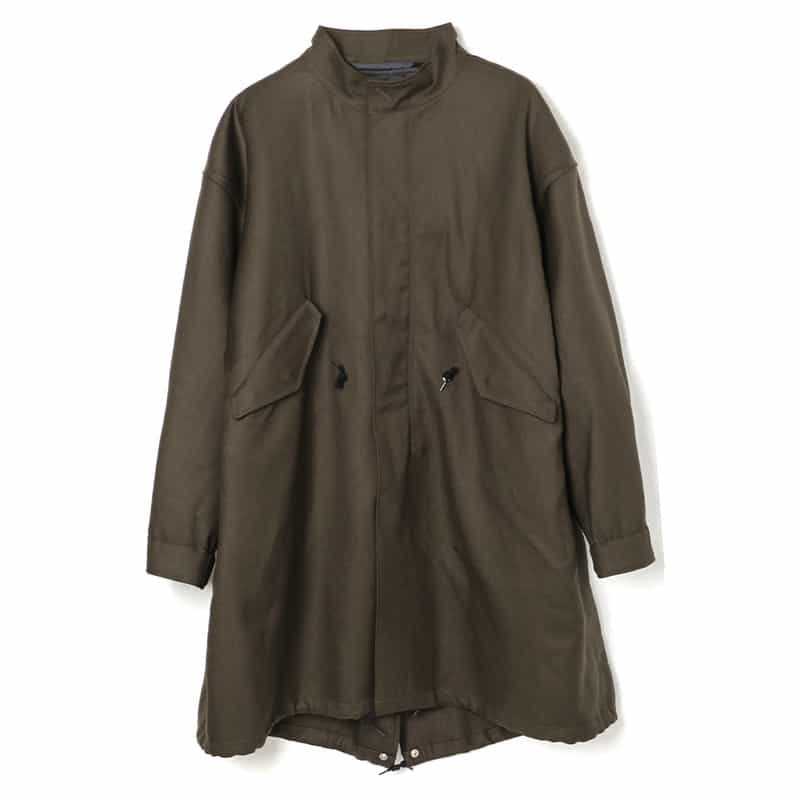 BARNEYS NEW YORK ウールギャバジン素材モッズコート BROWN