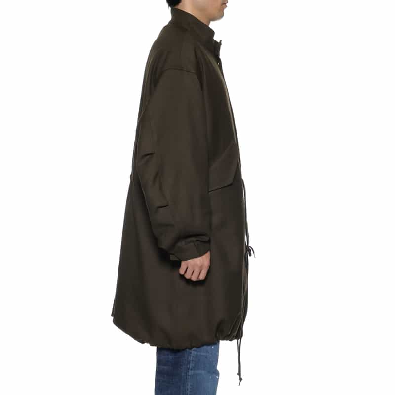 BARNEYS NEW YORK ウールギャバジン素材モッズコート BROWN
