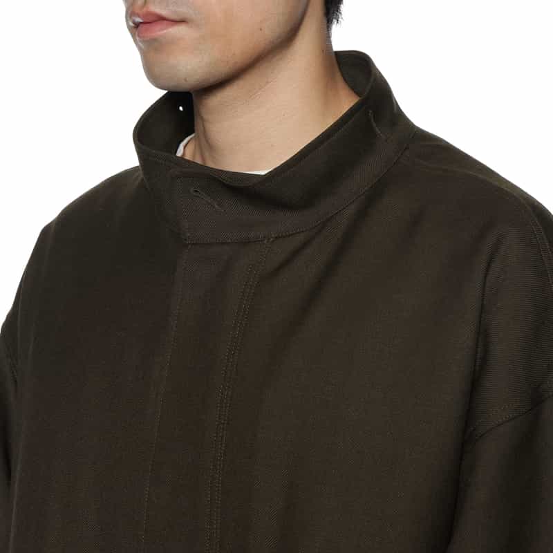 BARNEYS NEW YORK ウールギャバジン素材モッズコート BROWN