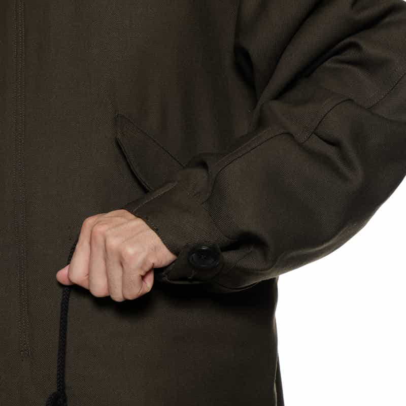 BARNEYS NEW YORK ウールギャバジン素材モッズコート BROWN