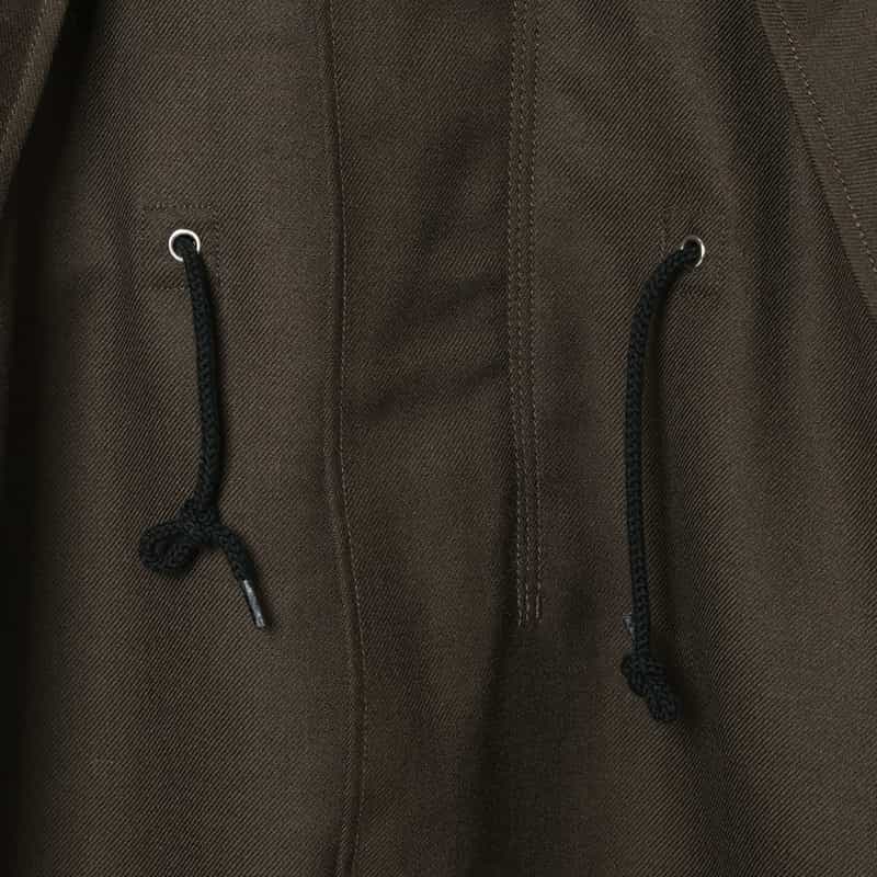 BARNEYS NEW YORK ウールギャバジン素材モッズコート BROWN