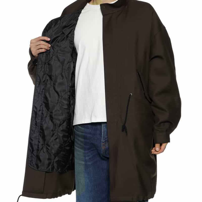 BARNEYS NEW YORK ウールギャバジン素材モッズコート BROWN