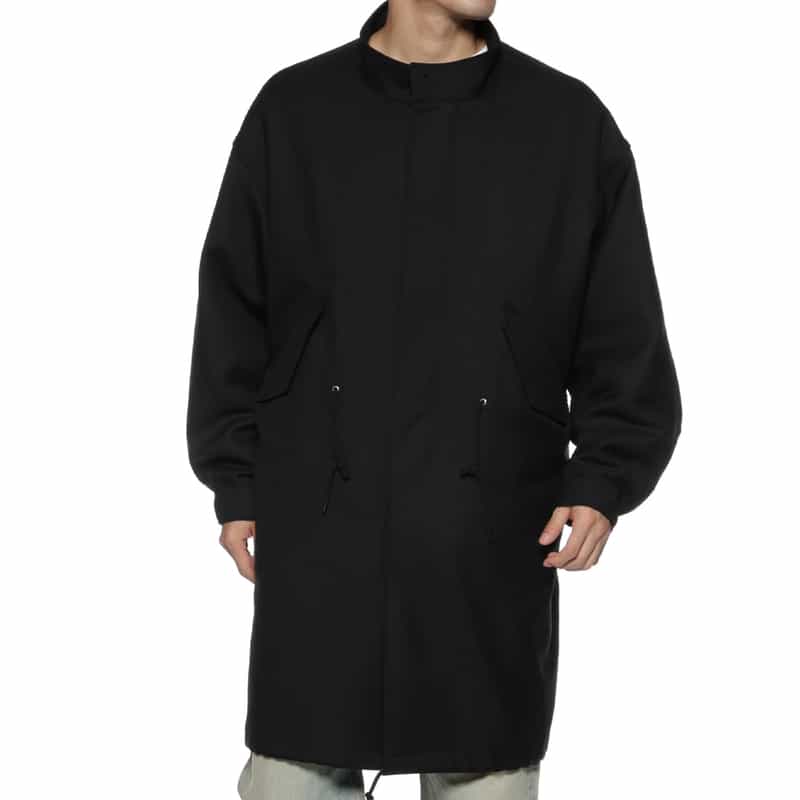 BARNEYS NEW YORK ウールギャバジン素材モッズコート BLACK