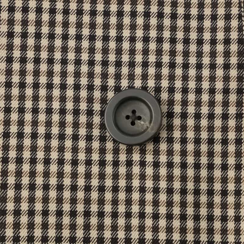 BARNEYS NEW YORK ガンクラブチェック柄ステンカラーコート BEIGE