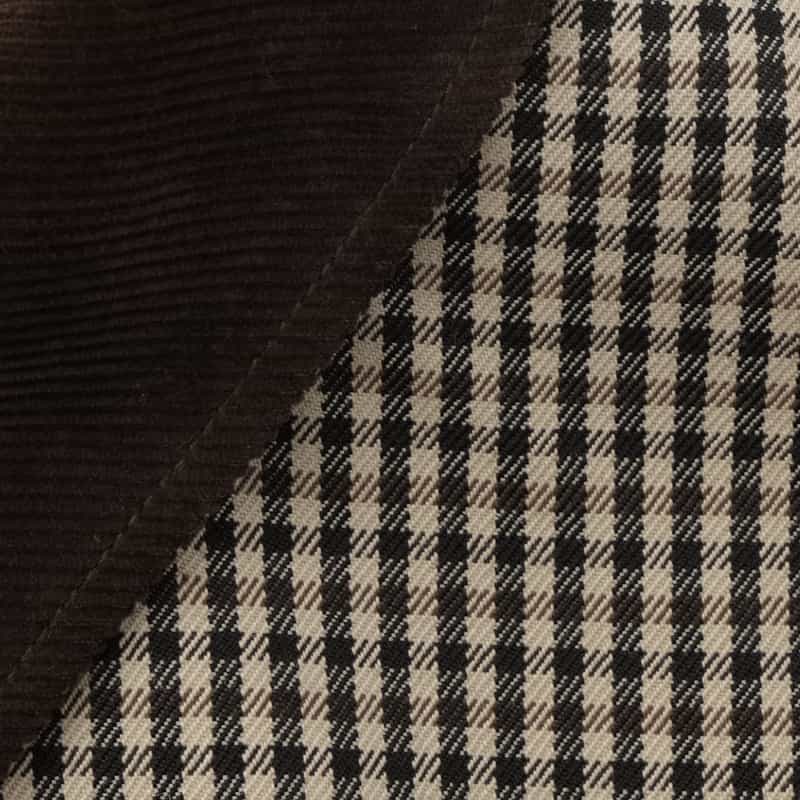 BARNEYS NEW YORK ガンクラブチェック柄ステンカラーコート BEIGE