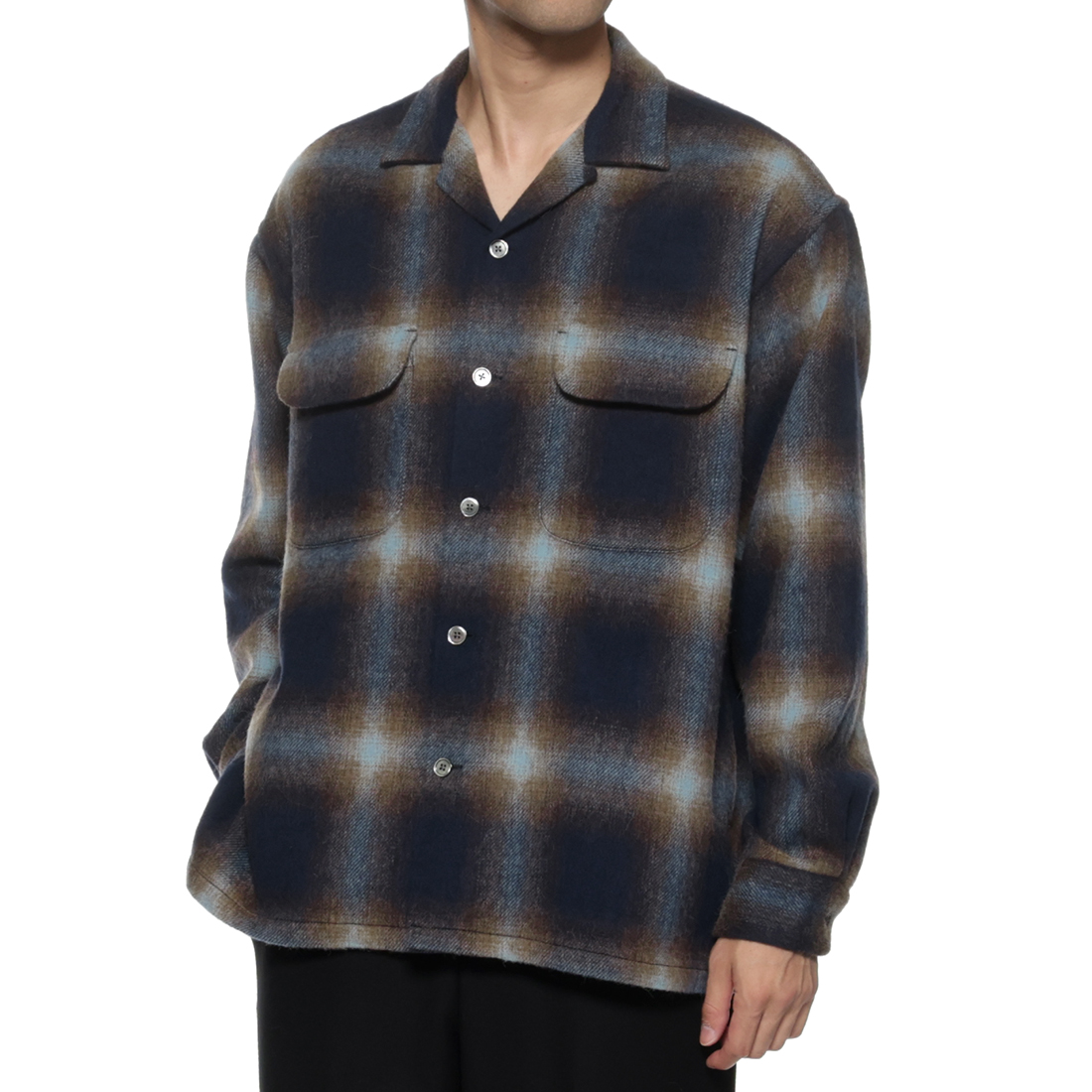 チェック柄カジュアルオーバーシャツ
