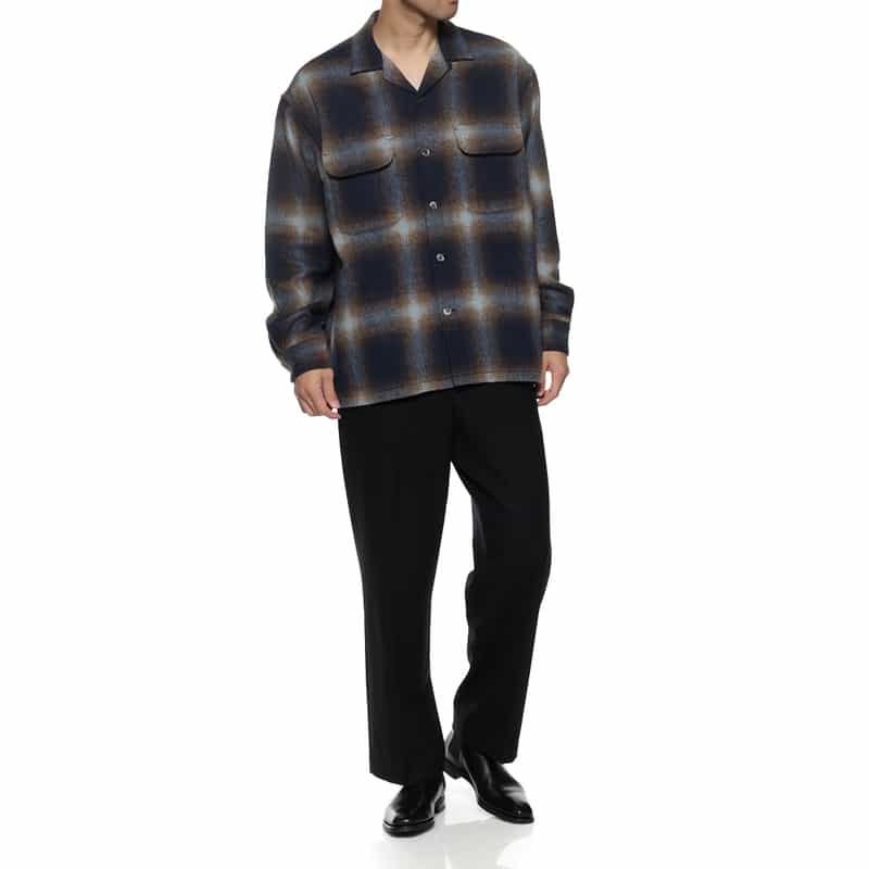 BARNEYS NEW YORK チェック柄カジュアルオーバーシャツ NAVY