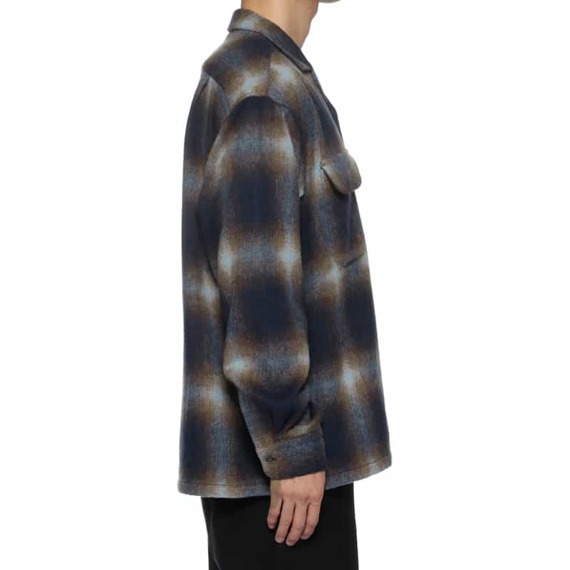 BARNEYS NEW YORK チェック柄カジュアルオーバーシャツ NAVY