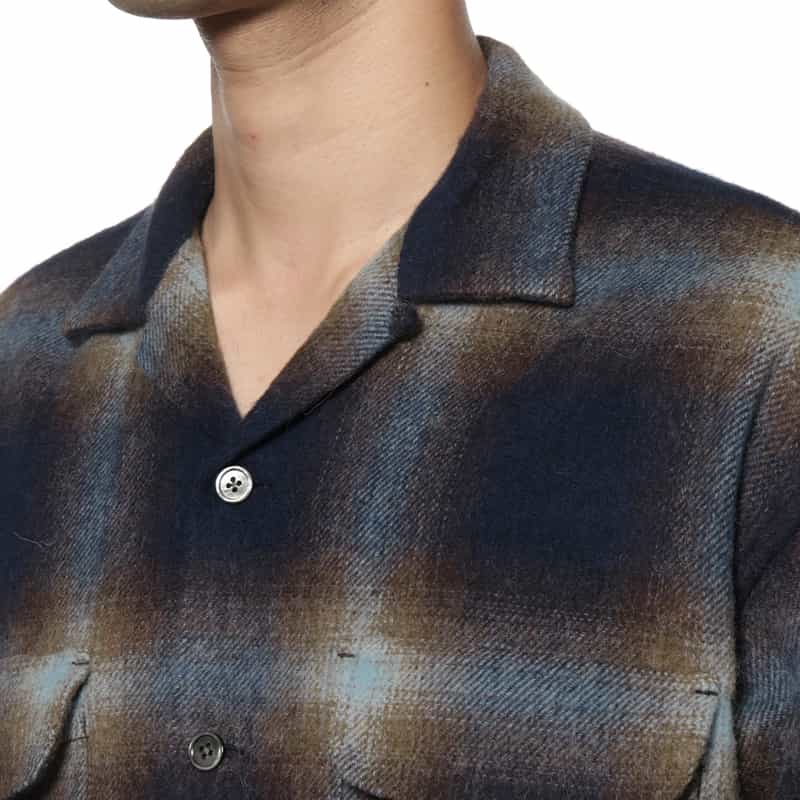 BARNEYS NEW YORK チェック柄カジュアルオーバーシャツ NAVY