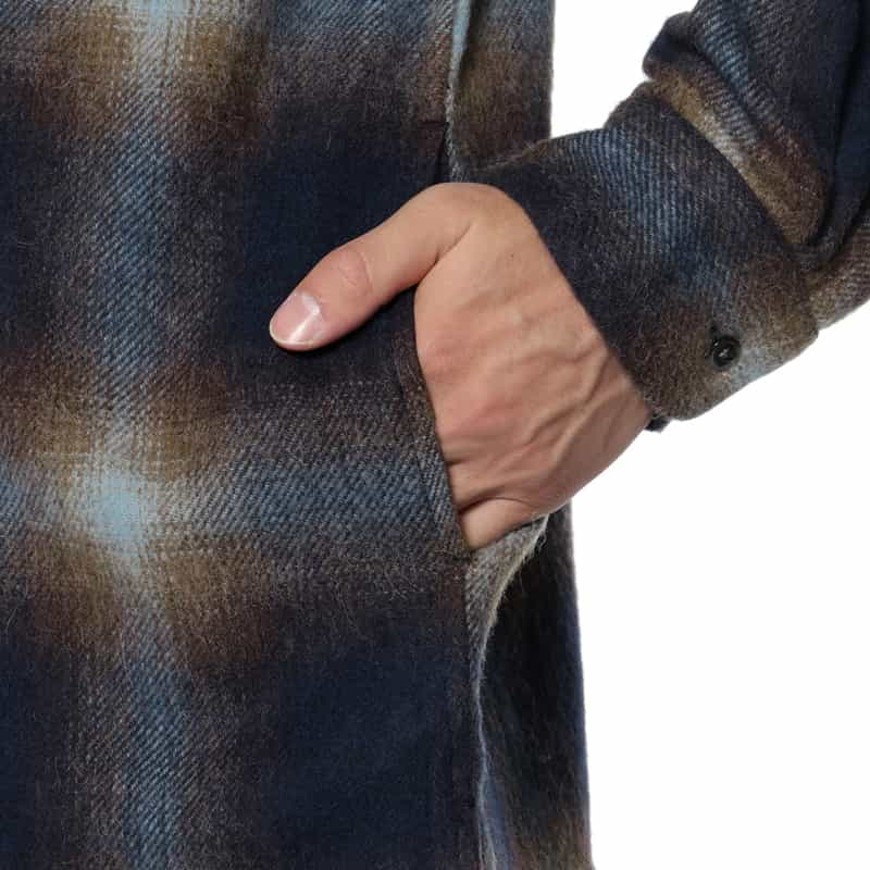 BARNEYS NEW YORK チェック柄カジュアルオーバーシャツ NAVY